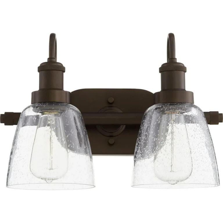 Quorum Transitional 2-Light Bathroom Vanity Light in Oiled Bronze
