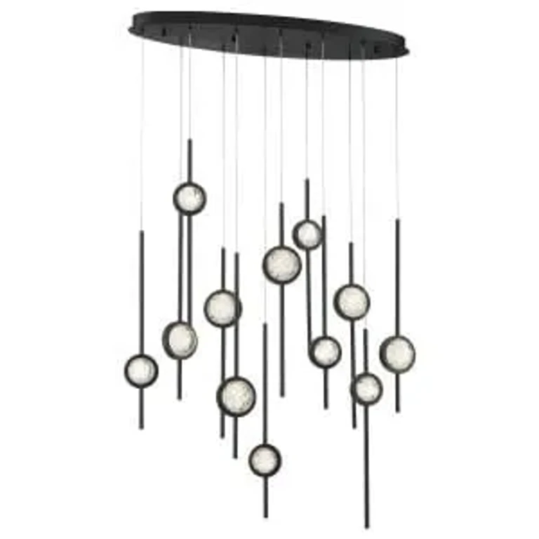 Black Anodized Aluminum LED Chandelier from the Barletta Collection