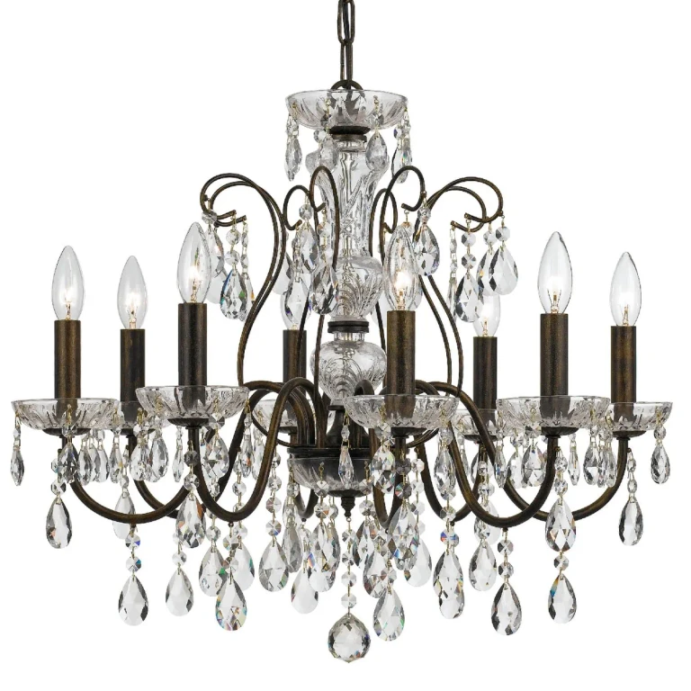 Butler 8-Light 22" Chandelier in English Bronze with Swarovski Spectra Crystal Crystals