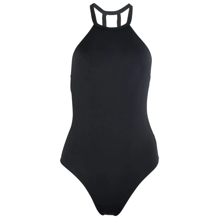 Denise - High Neck One Piece Swimsuit in Black
