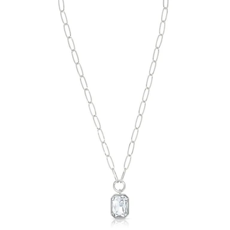 Ettika Stone Bezel Deco Pendant Necklace, 15-20