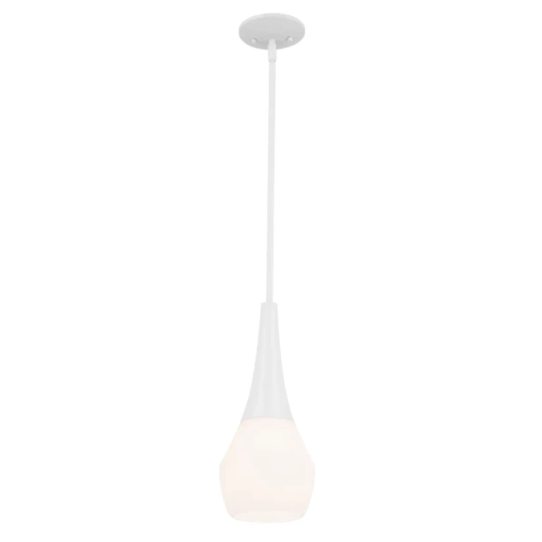 White One Light Pendant from the Deela Collection