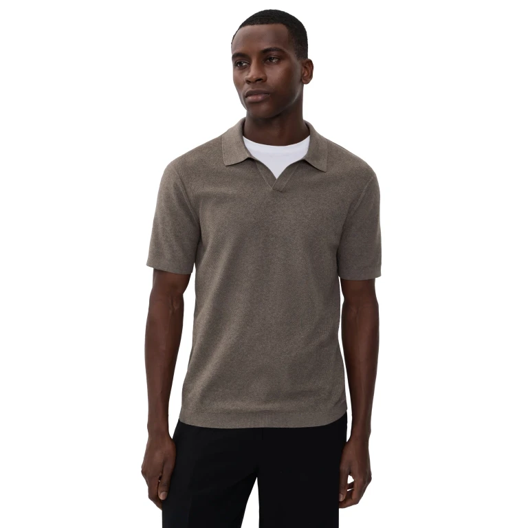 Theory Brenan Polo衫 Morel Melange XXL