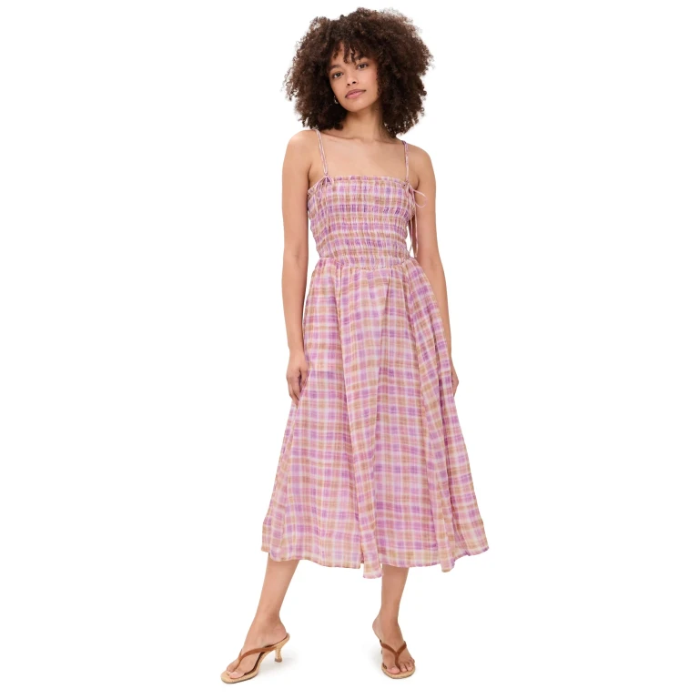 ASTR the Label Lahela Dress Pink Plaid XL
