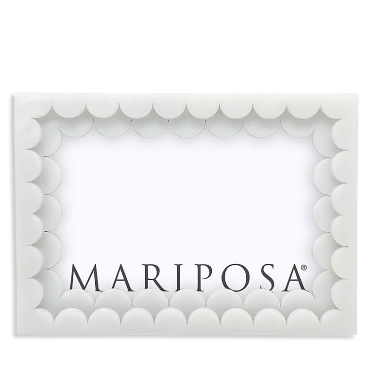 Mariposa White Acrylic Double Scallop Frame, 4 x 6