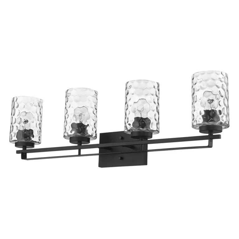 Matte Black Four Light Vanity from the Livvy Collection