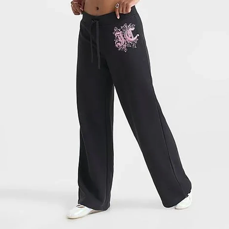 Juicy Couture Women's Ren Wide Leg Jogger Pants in Liquorice Size: XS