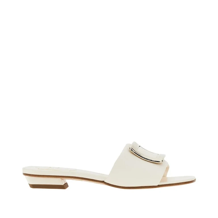 ROGER VIVIER Viv'Choc buckle nappa leather slides Woman 37