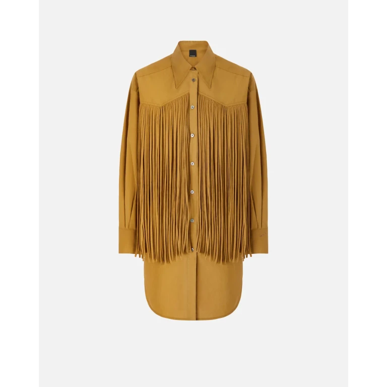Pinko - Robe chemise courte à franges - XS