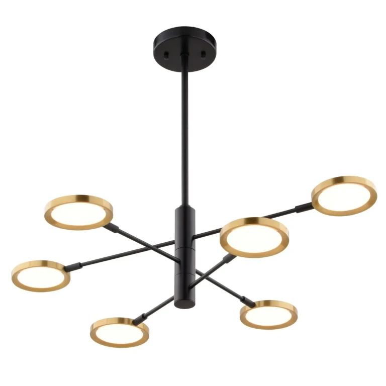 Matte Black and Antique Gold LED Pendant from the Cullerto Collection
