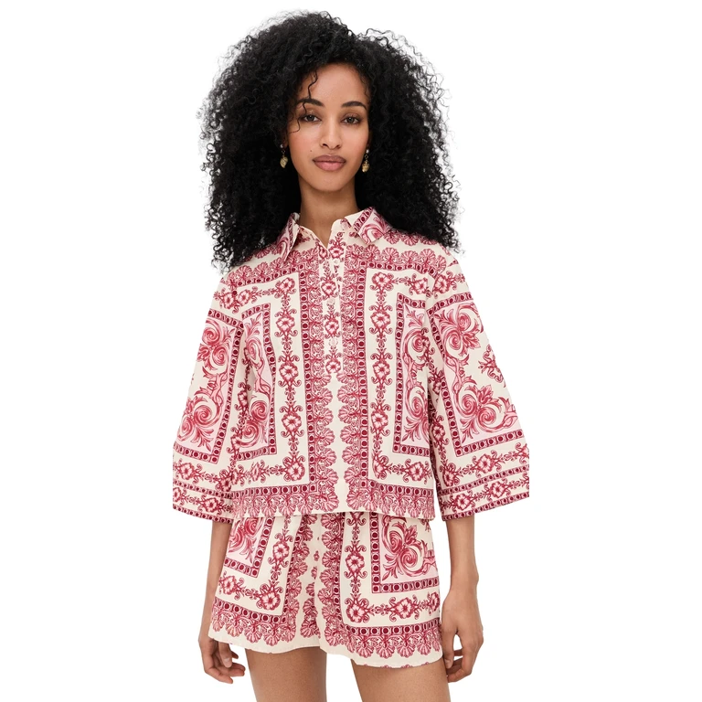 Cara Cara Erica Shirt Hudson Scarf Egret XXL