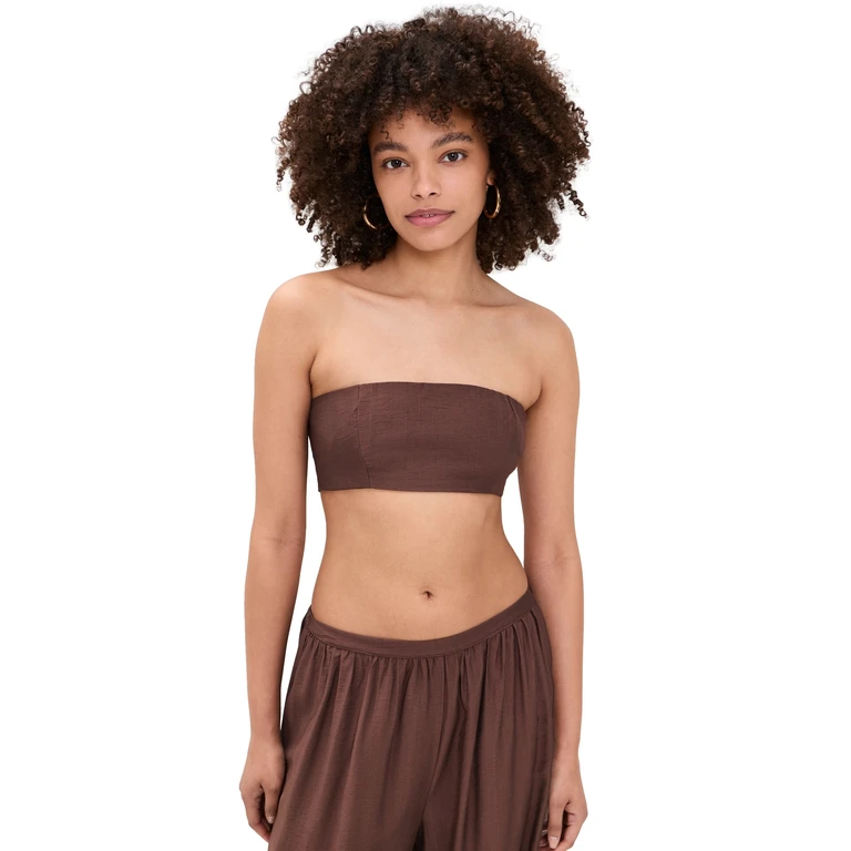 Seven Wonders Klea Strapless Top Musk/Choc Polka XS