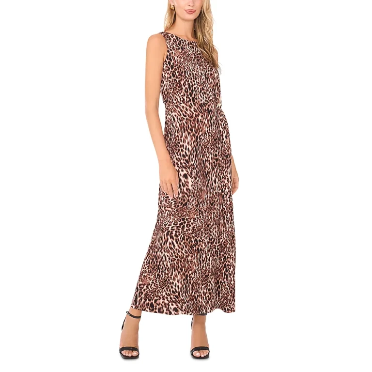 Vince Camuto Gathered Printed Maxi Dress