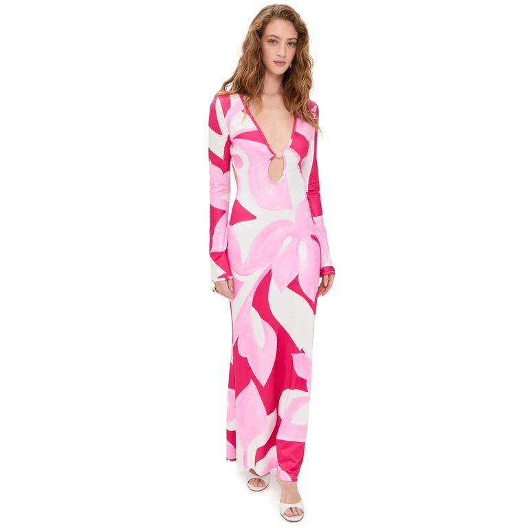 Seven Wonders Amoree Long Sleeve Maxi Dress Amoree Pink M
