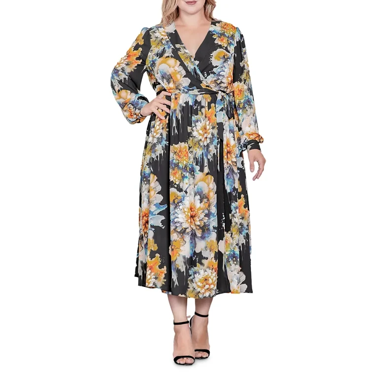 Plus Size Wrap Maxi Dress