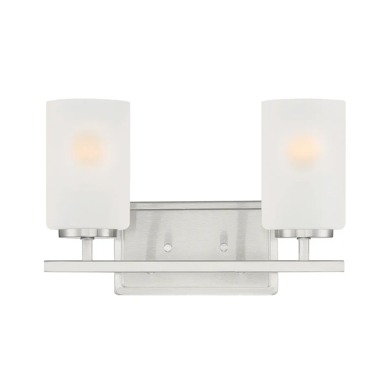 Carmine 2-Light Bathroom Vanity Light in Brushed Nickel