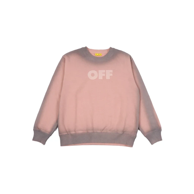 Off-White Garment Dyed Spray Crew Rose Pink - Soft