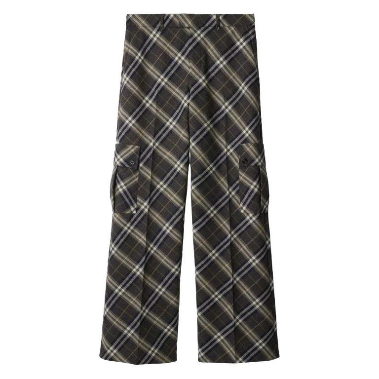Burberry Check Wool Tailored Trousers