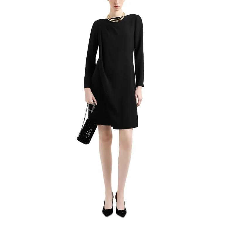 Emporio Armani Pleated Shoulder Techno Candy Sheath Dress