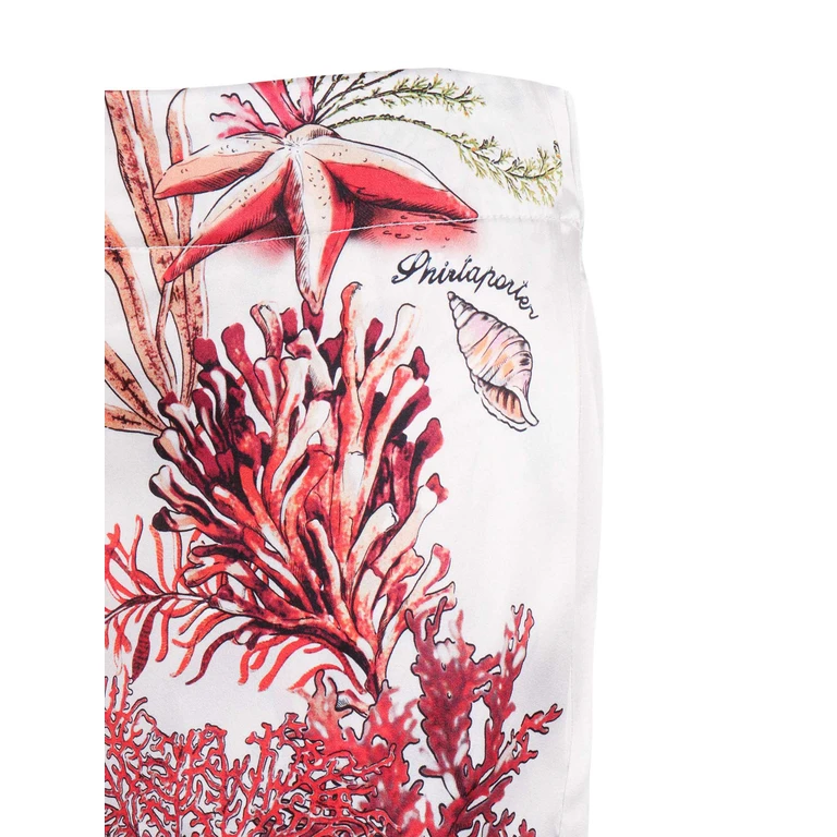 Shirt A Porter Silk Palazzo Trousers White Elastane Pant - Women