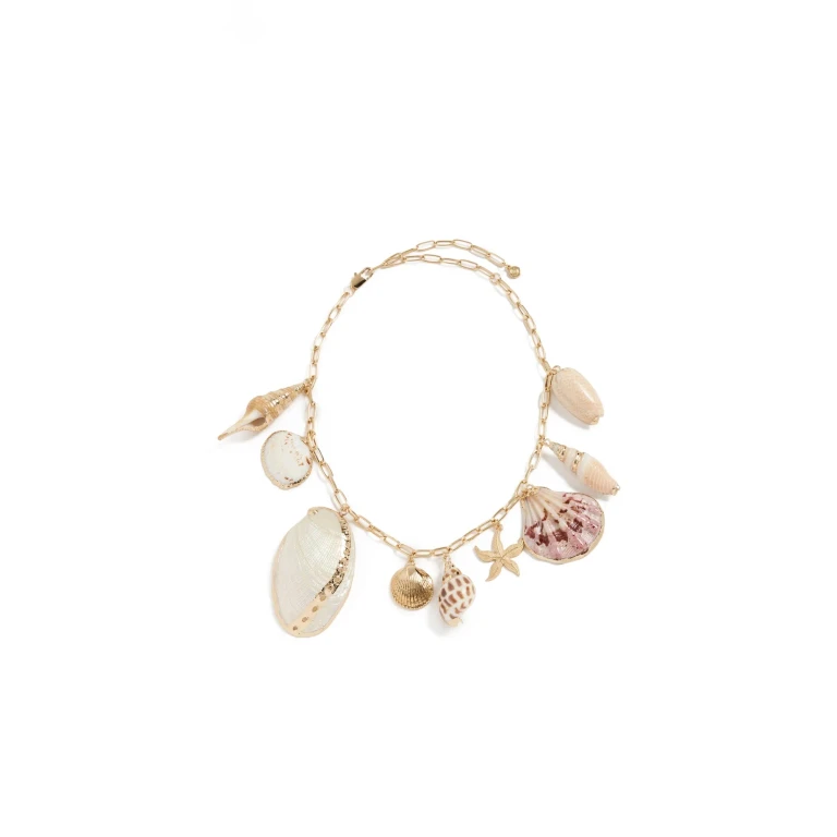 Ettika Private Island Shell Necklace Gold One Size