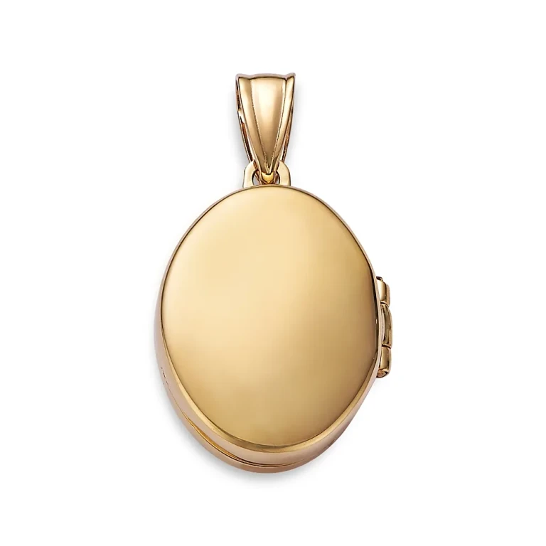 Polished Oval Locket Charm in 14K Yellow Gold