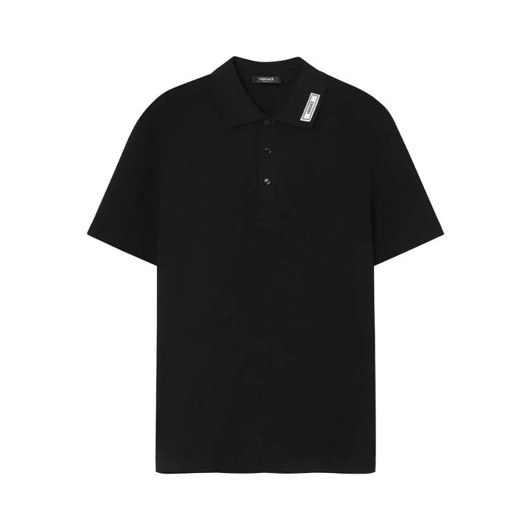 Versace Embroidered Short-sleeved Polo Shirt