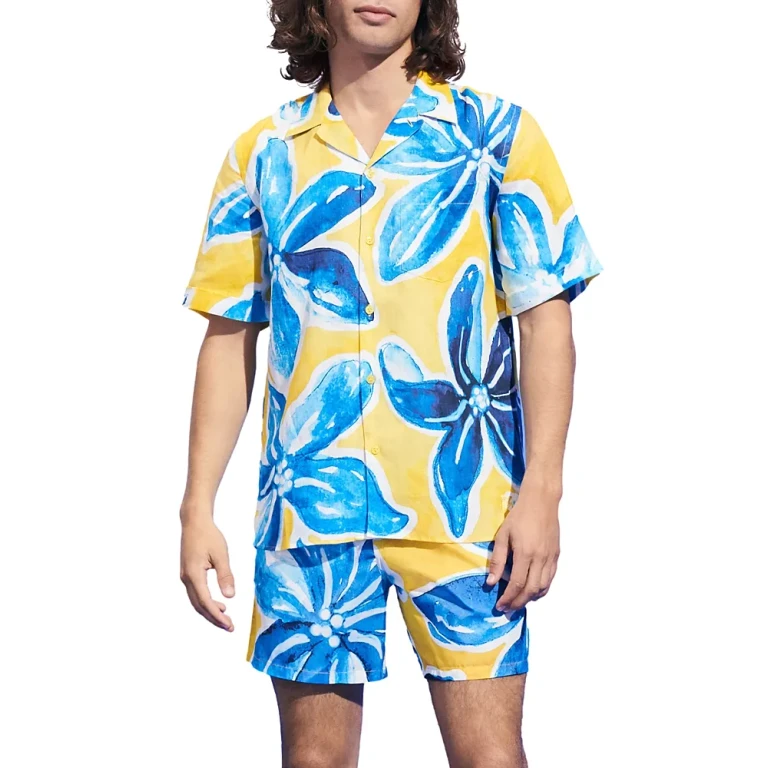 Vilebrequin Chelly Macro Raiatea Regular Fit Button Down Camp Shirt