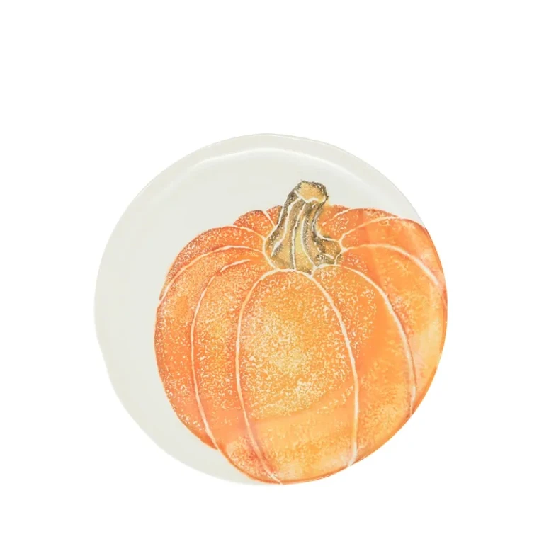 Vietri Pumpkins White Salad Plate