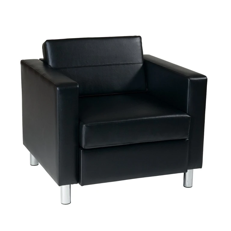 Pacific Black Faux Leather Armchair