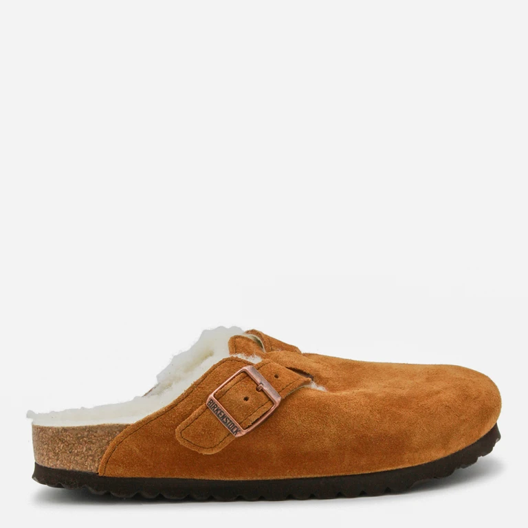 Birkenstock Camel Boston Shearling Flats