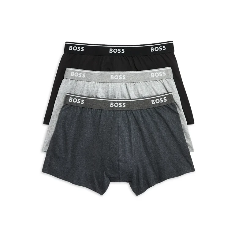 BOSS Classic Cotton 3 Pack Trunks Grey S