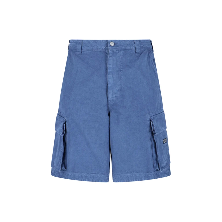 ERL Trousers Blue Cotton - Men