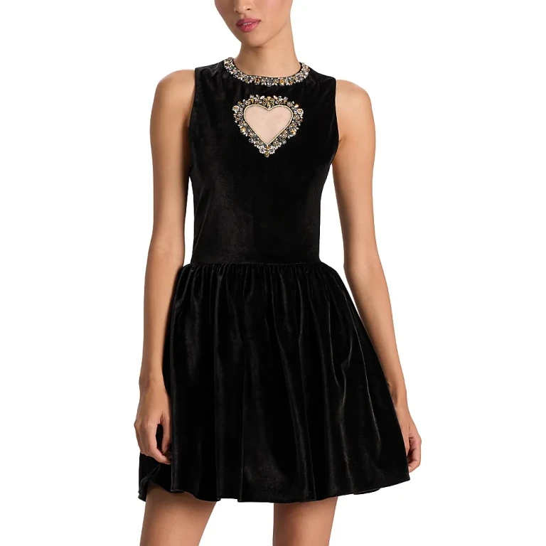 Alice and Olivia Ella Embellished Sleeveless Dress