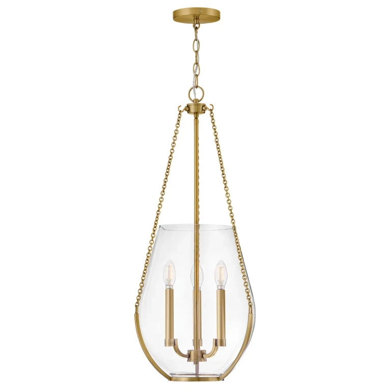 Lacquered Brass LED Pendant from the Farrin Collection