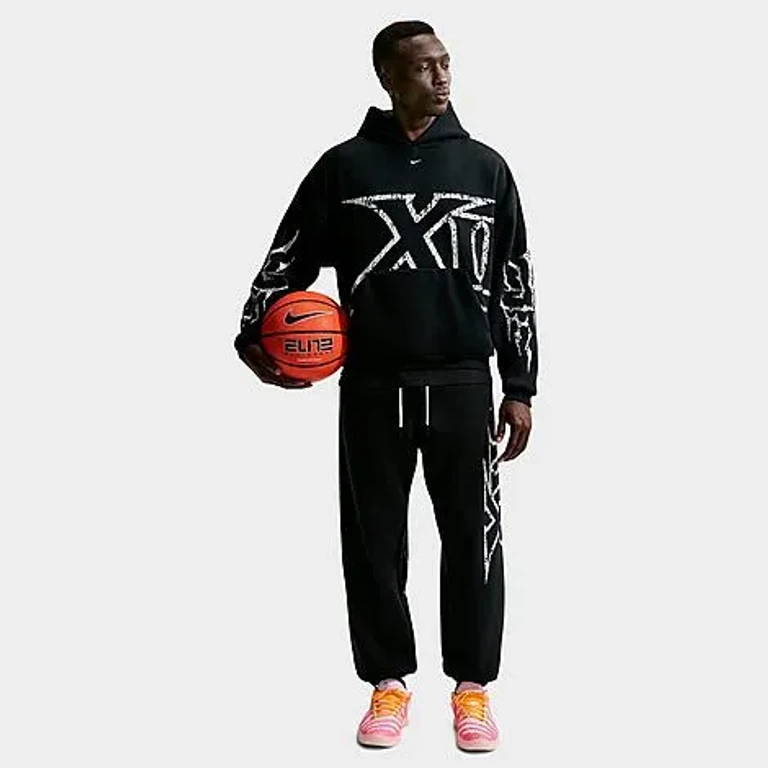 Nike Men's Ja Therma-FIT Pullover Basketball Hoodie in Black/Vast Grey Size: XS