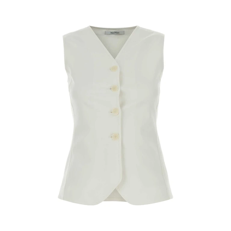Max Mara White Jersey Fornovo Vest Bianco Giacche E Gilet - Women