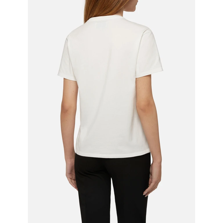 Mc2 Saint Barth Winter Cotton T-Shirt Emilie With Ci Beviamo Al Cenone Embroidery Insulti Luminosi Special Edition White - Women