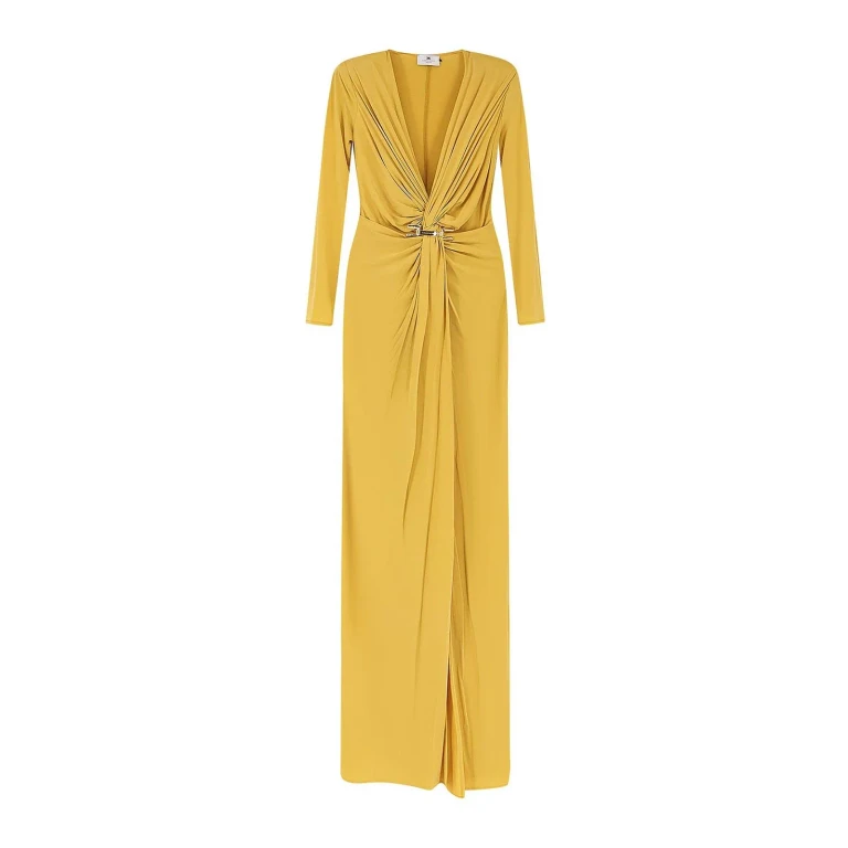 Elisabetta Franchi Maxi Robe - Jaune Clair