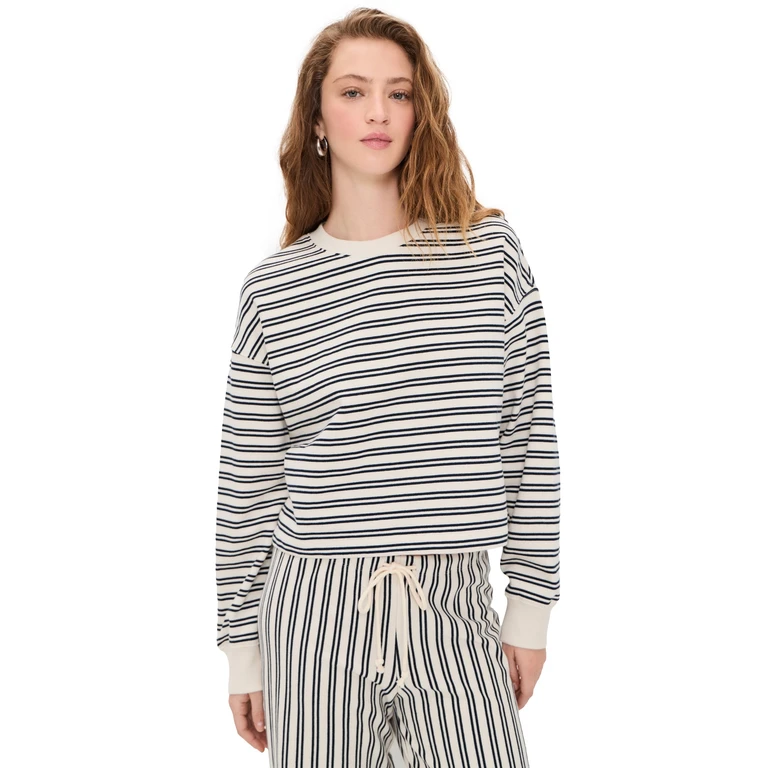 Velvet Isabelle Sweatshirt Natural/Navy M