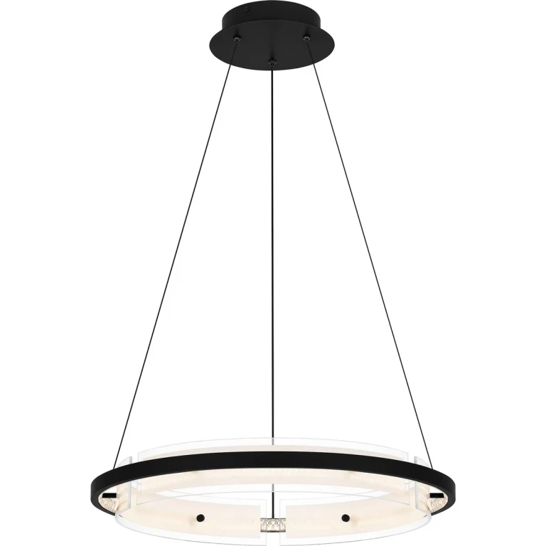 Matte Black LED Pendant from the Malik Collection