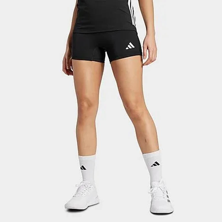 adidas Women's 3-Stripes 4" Volleyball Shorts in Black Size: XXS