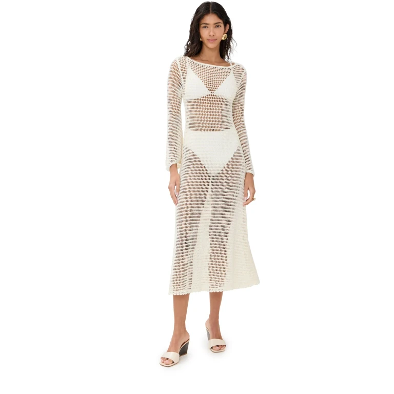 STAUD 로레나 드레스 아이보리 L