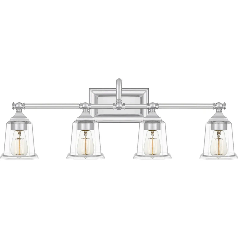Nicholas 4-Light Bathroom Vanity Light in Polished Chrome