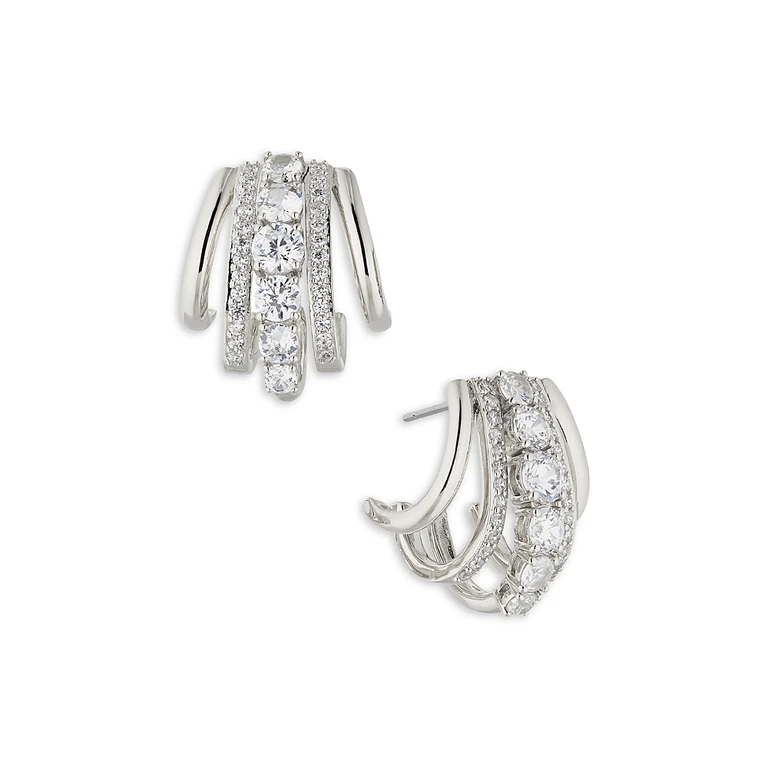 Nadri Cleo Mixed Hoop Earrings