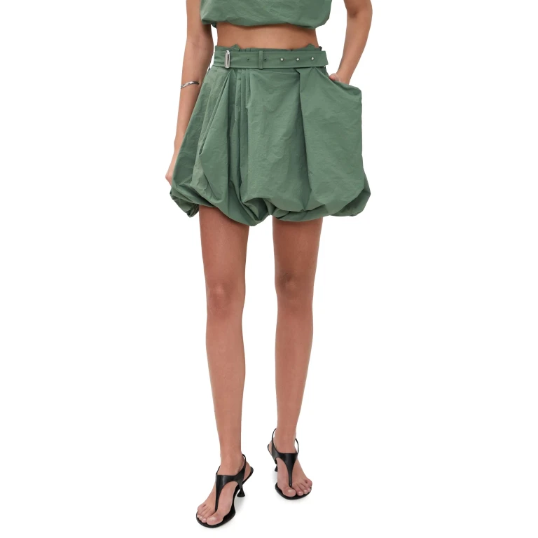 Paris Georgia Volume Mini Skirt Duck Green L