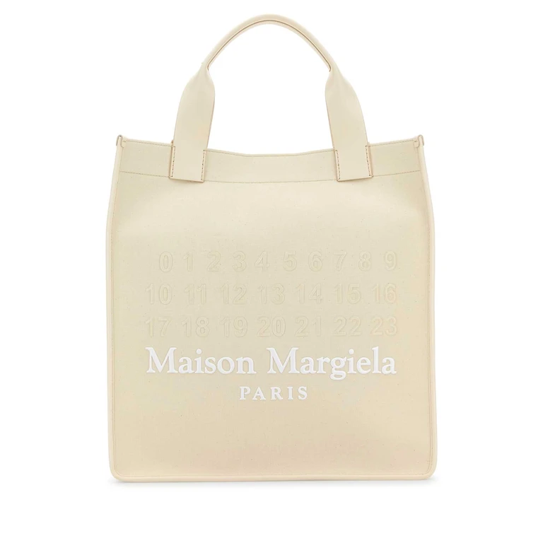 Ivory Canvas Shopping Bag Toilenatural Borse A Mano - Women