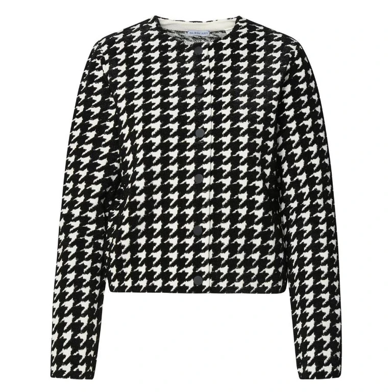 Burberry Houndstooth Pattern Cardigan