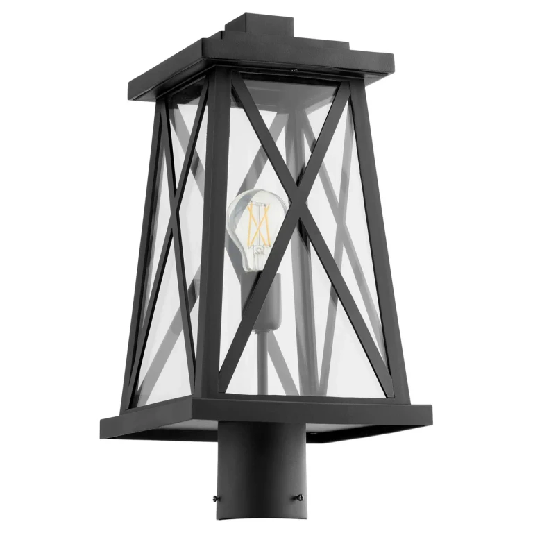 Textured Black One Light Post Mount from the Artesno Collection