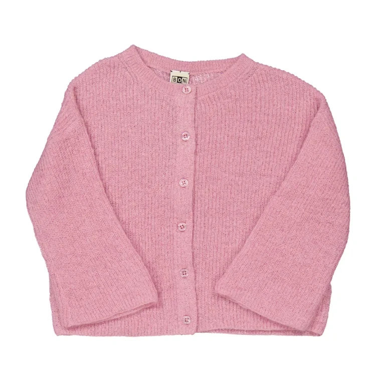 Bonton Kids Lizbeth Ribbed Knit Cardigan